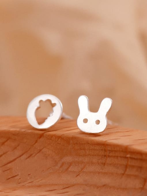 ES2407 [Silver] 925 Sterling Silver Rabbit Cute Stud Earring